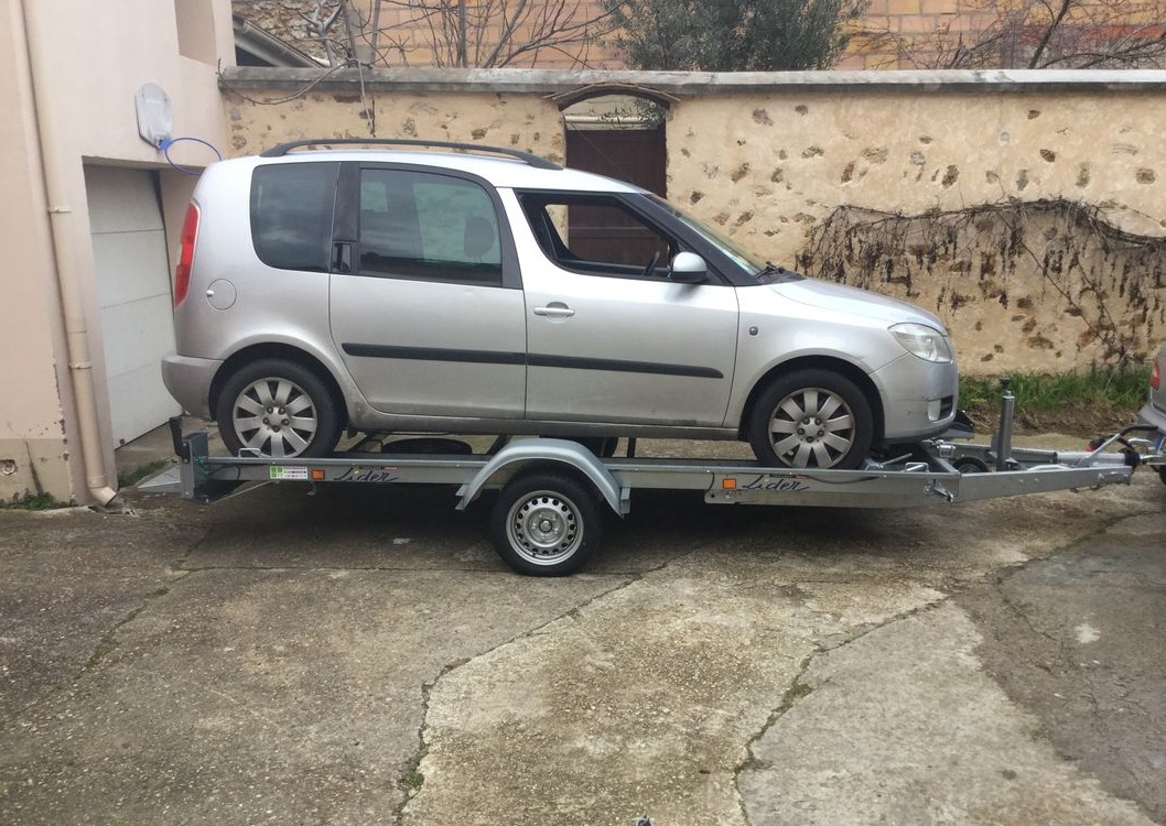 Remorque porte voiture ptac 1300 kg