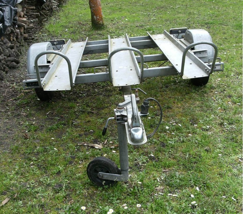 Remorque porte motos 3 rails