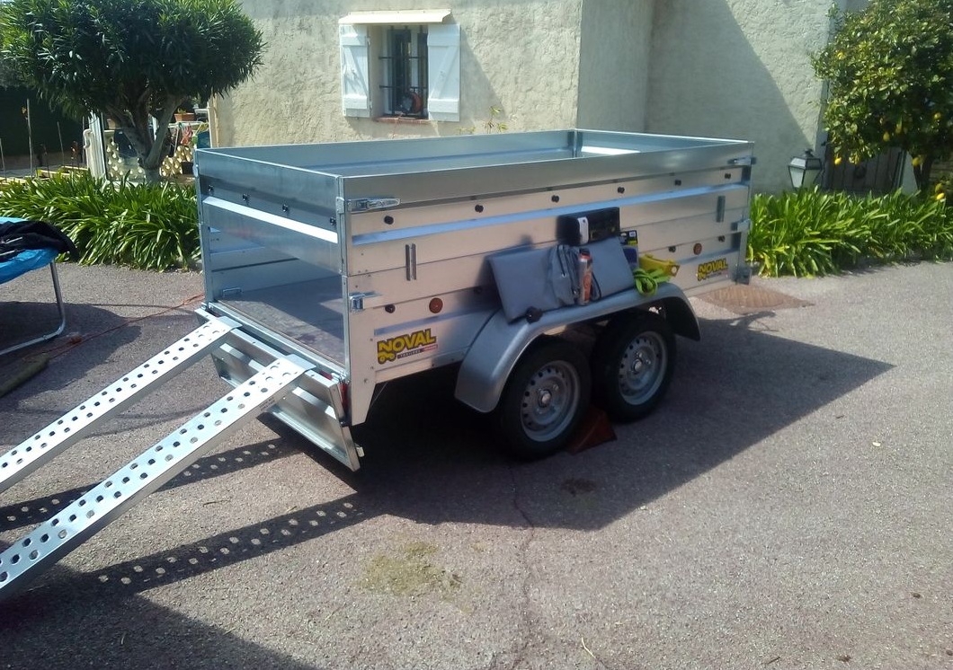 Remorque double essieux PTAC 500kg