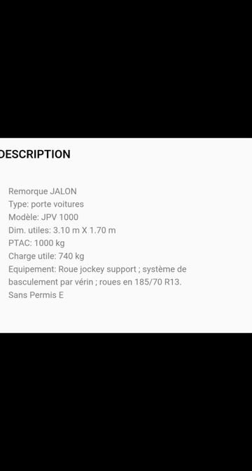 Vend remorques jalon 3