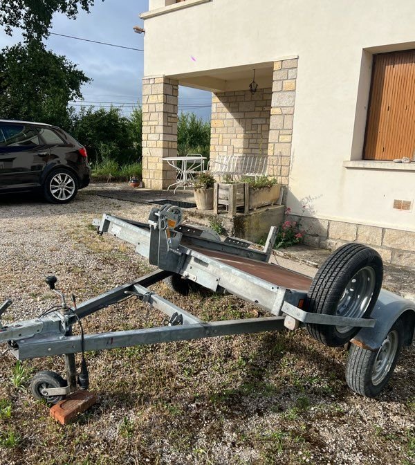 Remorque plateau basculante 500 kg avec treuil 2