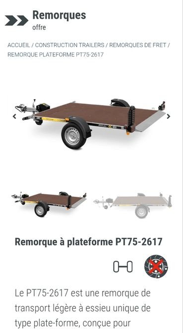 Remorque basculante neuve