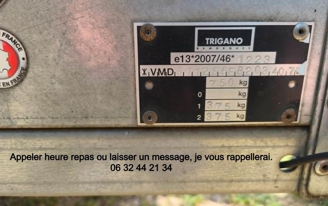 Vend remorque voiture 2