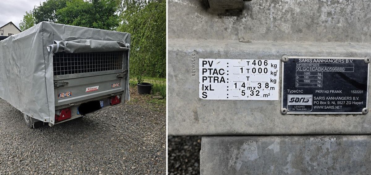 Remorque Saris pkr 140 benne 3