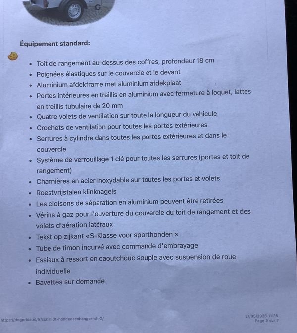 Remorque voiture pour chiens 2000 à débattre 3