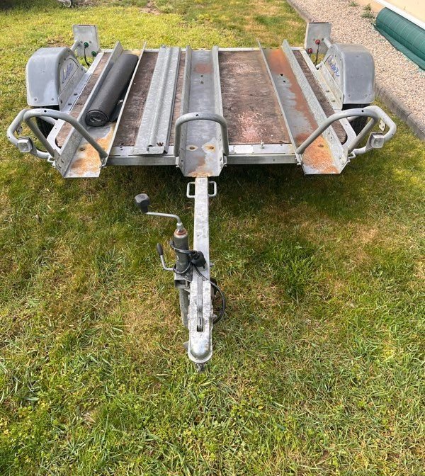 Remorque porte moto trois rails 750kg avec carte grise 2