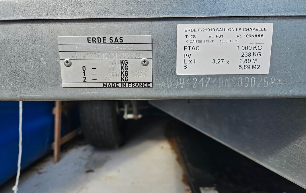Remorque DAXARA 218 F 2