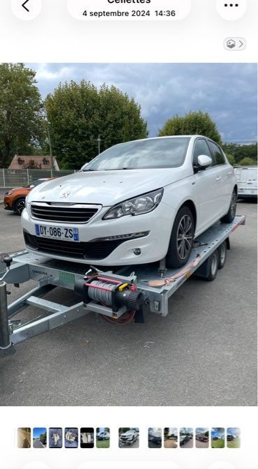 Remorque porte voiture 2 essieux de 2024 treuil électrique 3