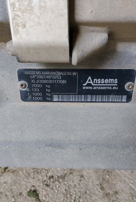 Remorque Anssems D20 – PTAC 2000 kg – Double essieu 2