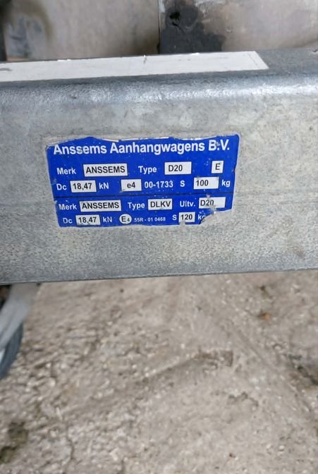 Remorque Anssems D20 – PTAC 2000 kg – Double essieu 3