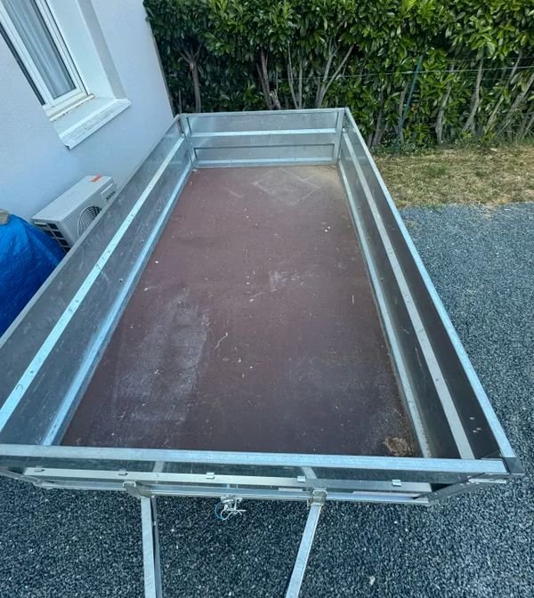 Remorque double essieux 251 x 135 x 45 cm 2