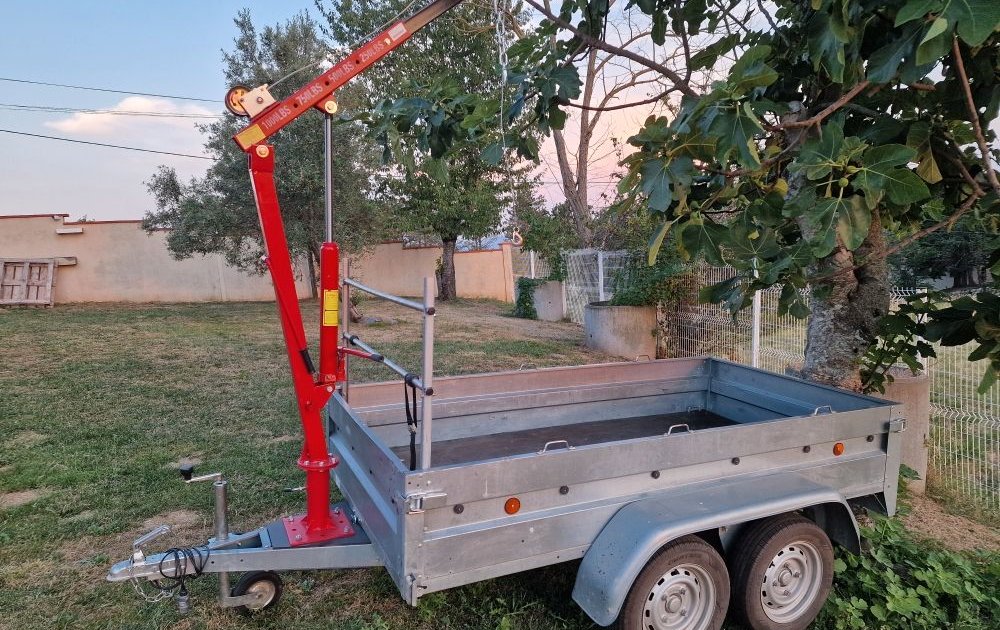 Remorque 500 KG + Grue 3