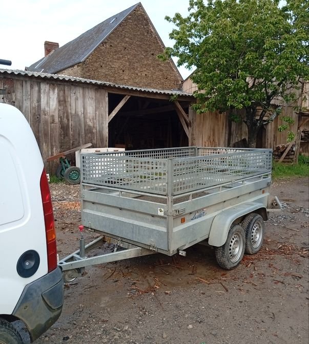 Remorque robuste lider 750kg avec ridelles et roue de secours 3