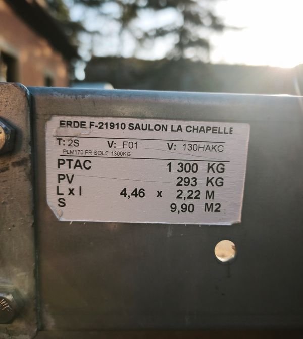 Remorque Erde PLM170F 3