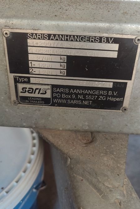 Remorque freinée Saris double essieux 3