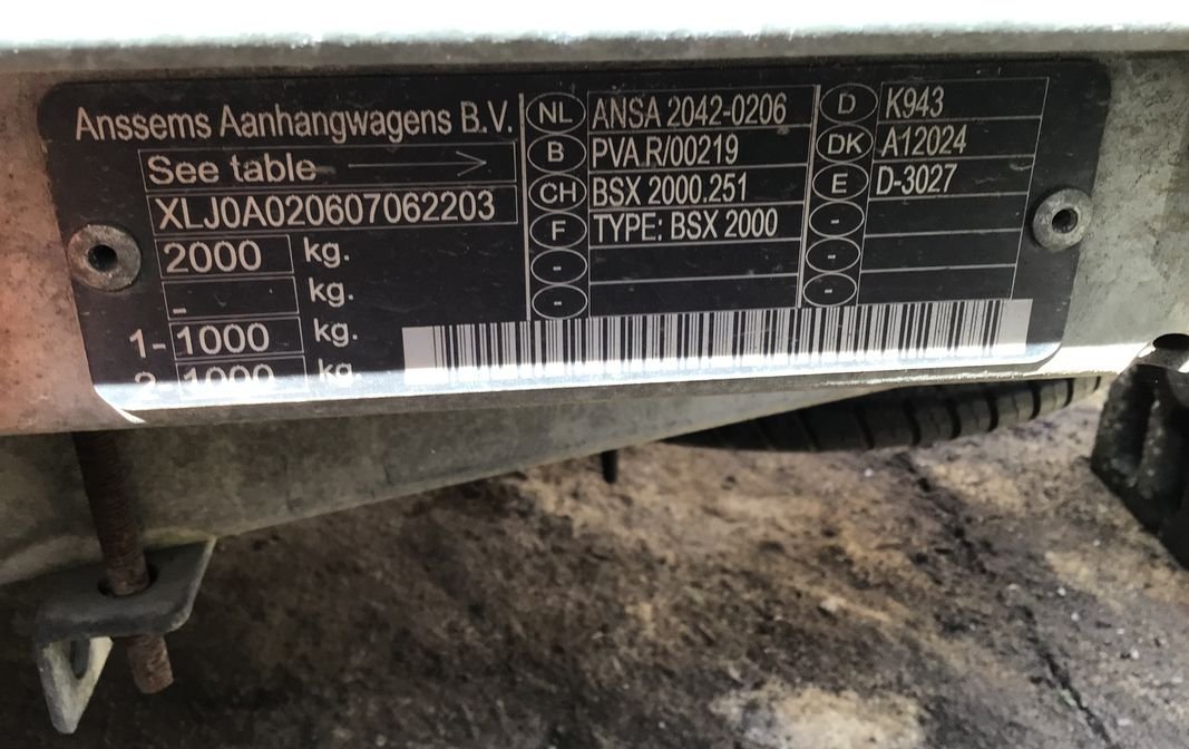 Remorque 2 essieux anssem bsx2000 2