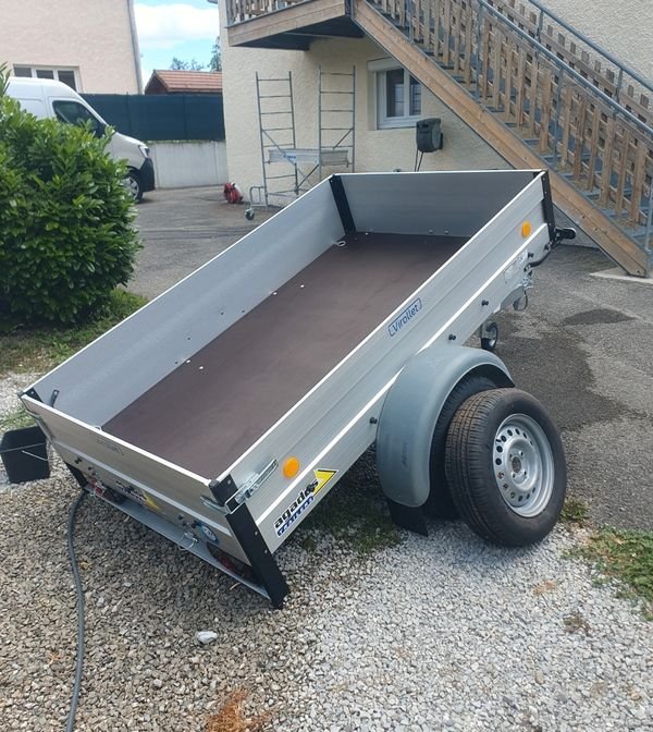 Remorque bagagere basculante alux 206x126 cm 500kg neuve