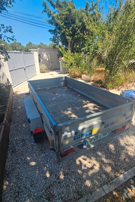 Remorque double essieux 750kg 2m50 x 1m30 4