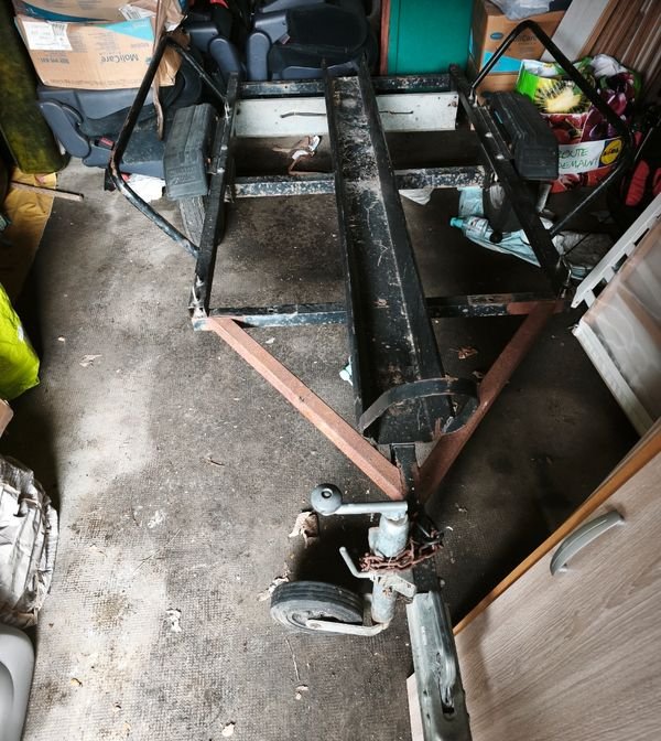 Remorque porte-moto 1/2 rail avec roue jockey