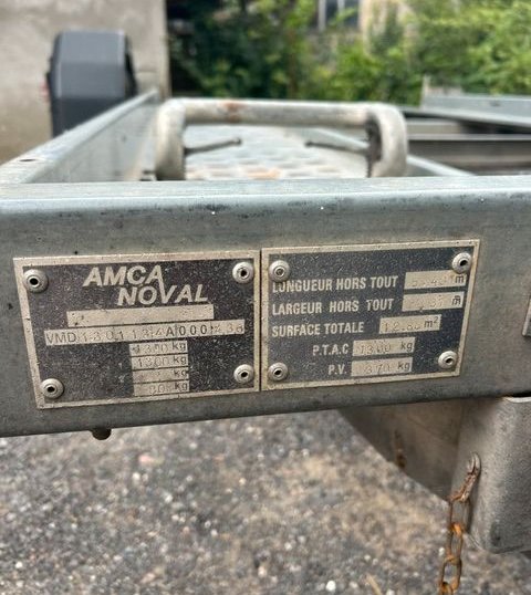 Remorque porte-voiture AMCA NOVAL 1300KG basculante-freins neufs
