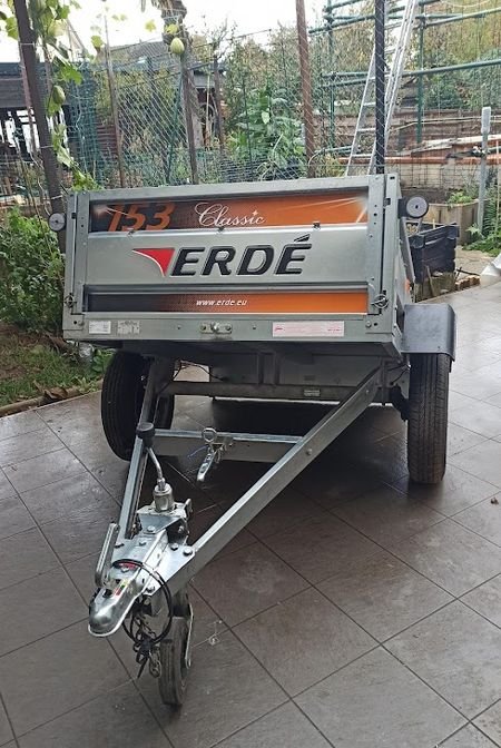 Remorque ERDE 153 classic basculante, avec bâche, roue de secours avec support, roue jocker