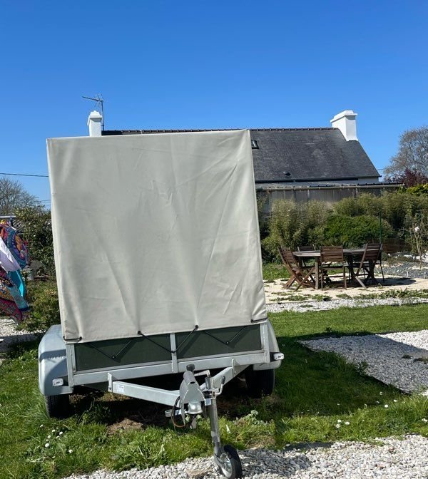 Remorque double essieu KERENZO 750kg + Bâche haute & Rampes 2