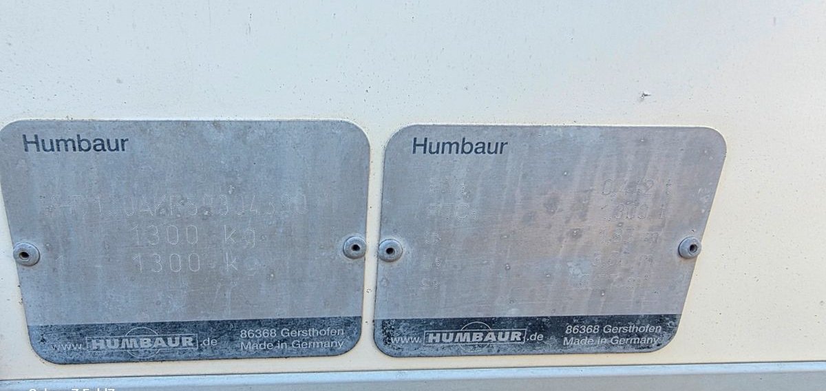 Remorque fourgon Humbaur 1300 kgs freinée 3