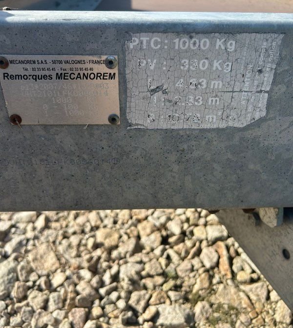 Remorque plateau Mecanorem 3