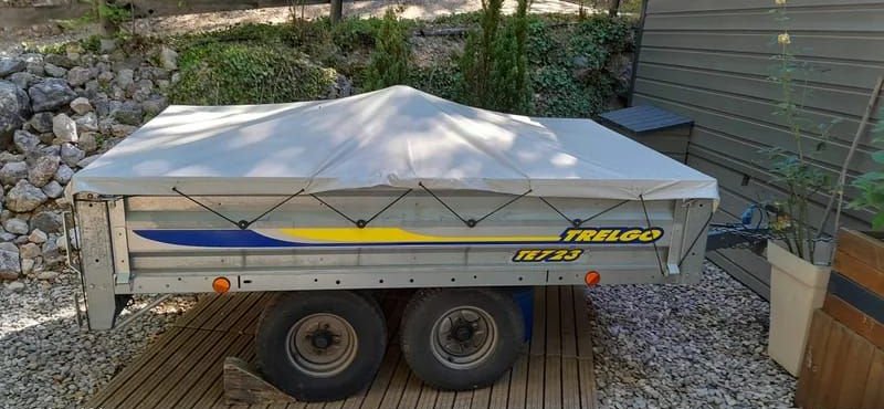 Remorque double essieux PTAC 500kg avec la bache plate de qualité 3