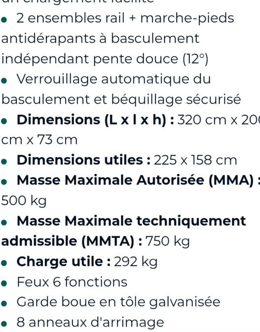 Vend remorque 2 motos et 2 velos marque erde très bon état