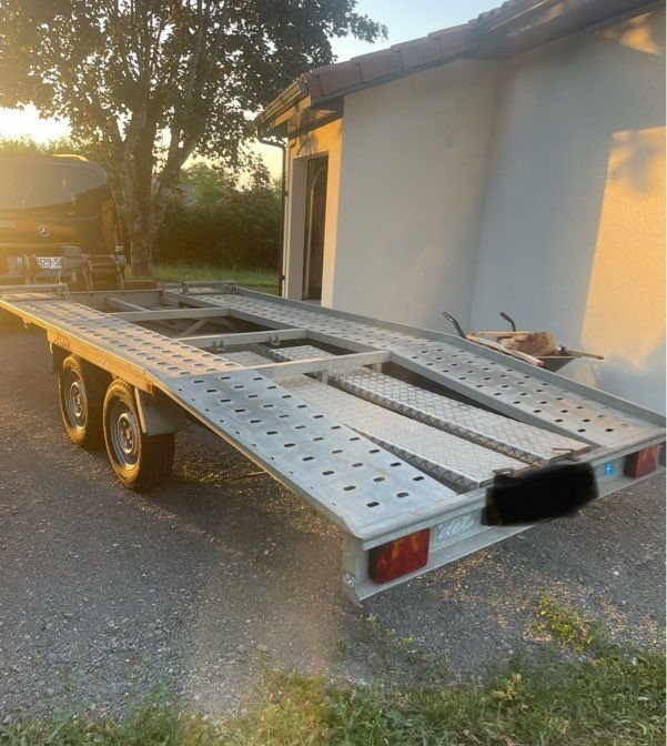 Remorque porte voiture porte engins treuil électrique treuil manuel 3