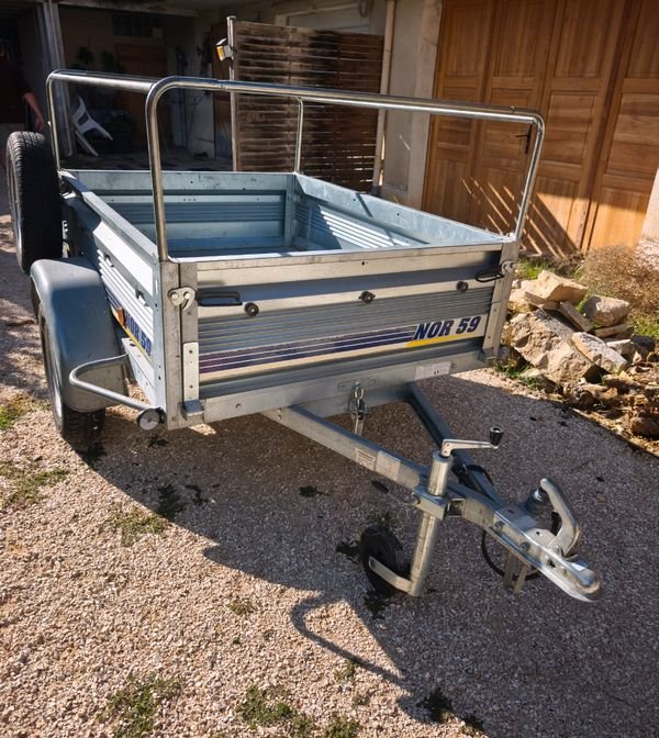 Remorque Norauto Nor59 Basculante + extension + 2 bâches