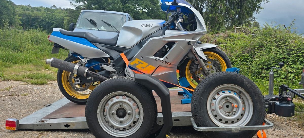 Remorque Plateau Abaissable ( pose au sol ) PTAC 750 Kg 230 x 130 cm 3 porte moto/ quad / trike / mp3 / tondeuse (spécial gros gabarit) 2