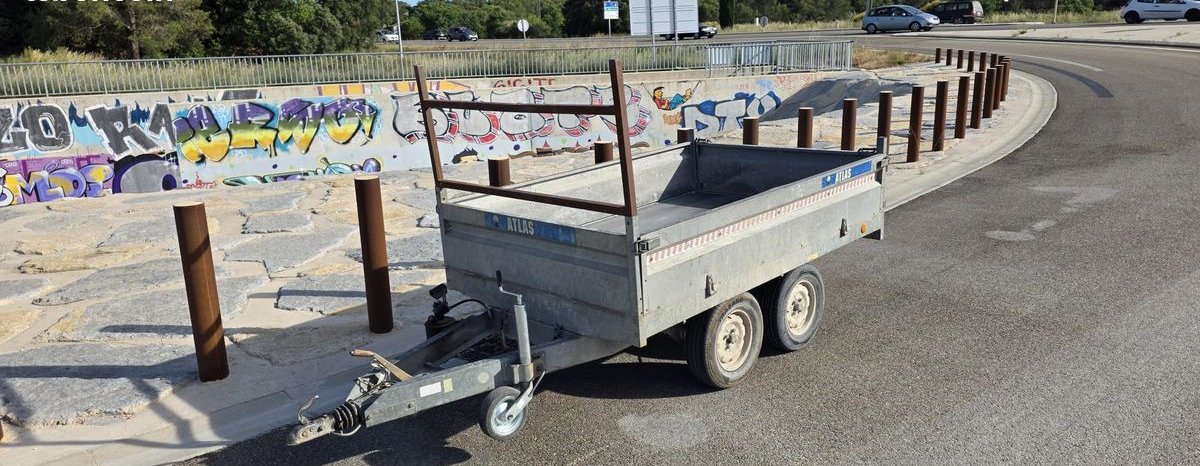 Remorque 250cm x 160cm, benne hydraulique PTAC 2100kg 2