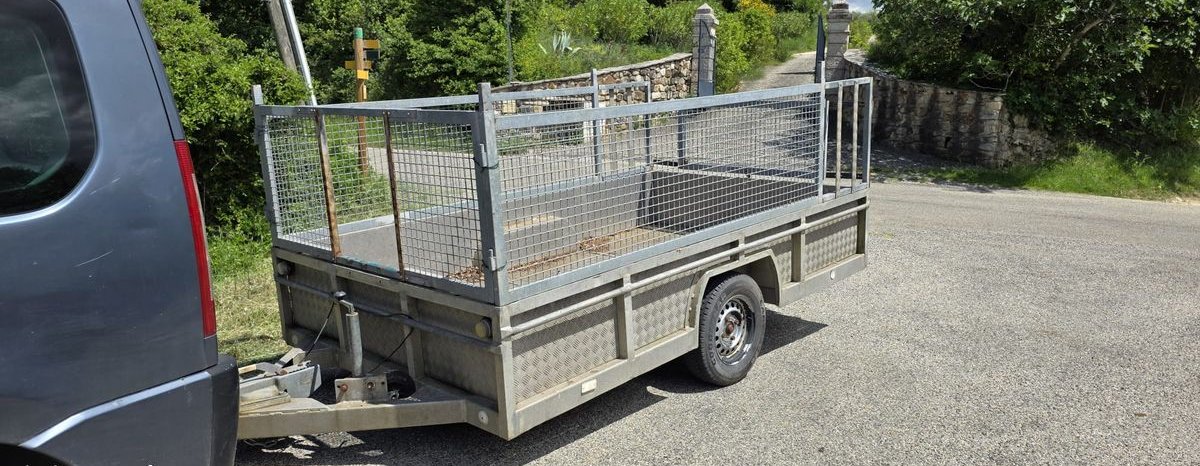 Remorque 3m15 x 1m80 PTAC 1000kg avec rehausses de 70cm 3
