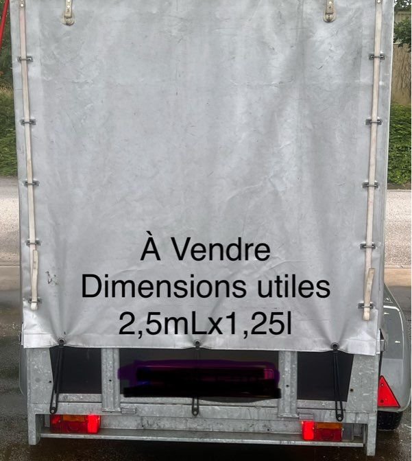 Remorque double essieux bâchée