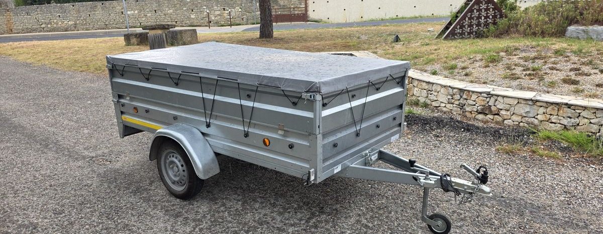 Remorque basculante 252x128 avec rehausses et bache