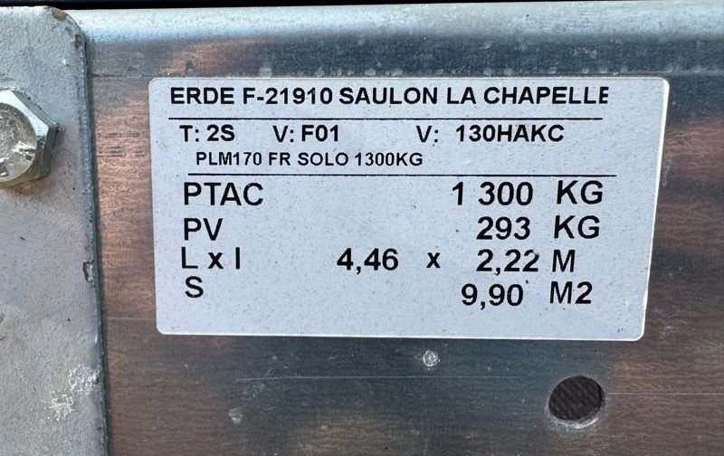 Remorque plateau basculante erde plm 170 ptac 1300kg 3