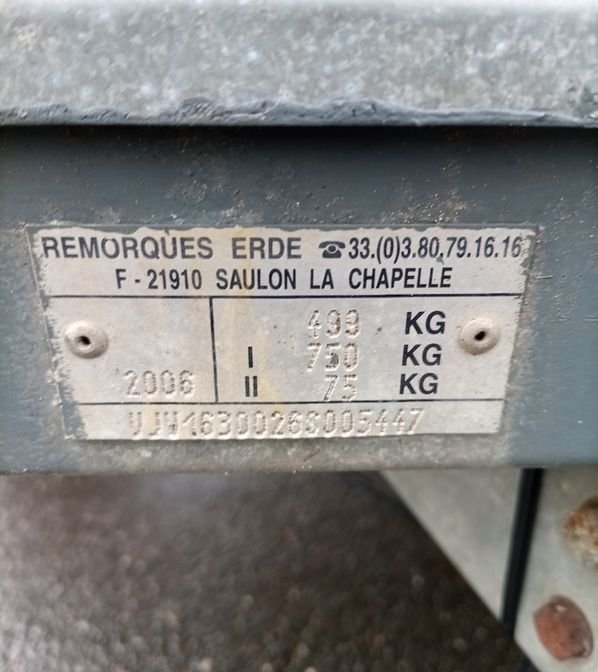 Remorque erde 163 3