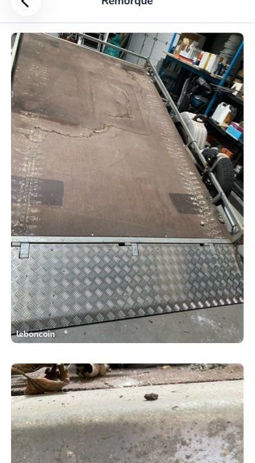 Remorque Grand Plateau Basculant 3m10 x 1m80 SOGEWALOT PTAC 1300kg - Carte Grise à jour